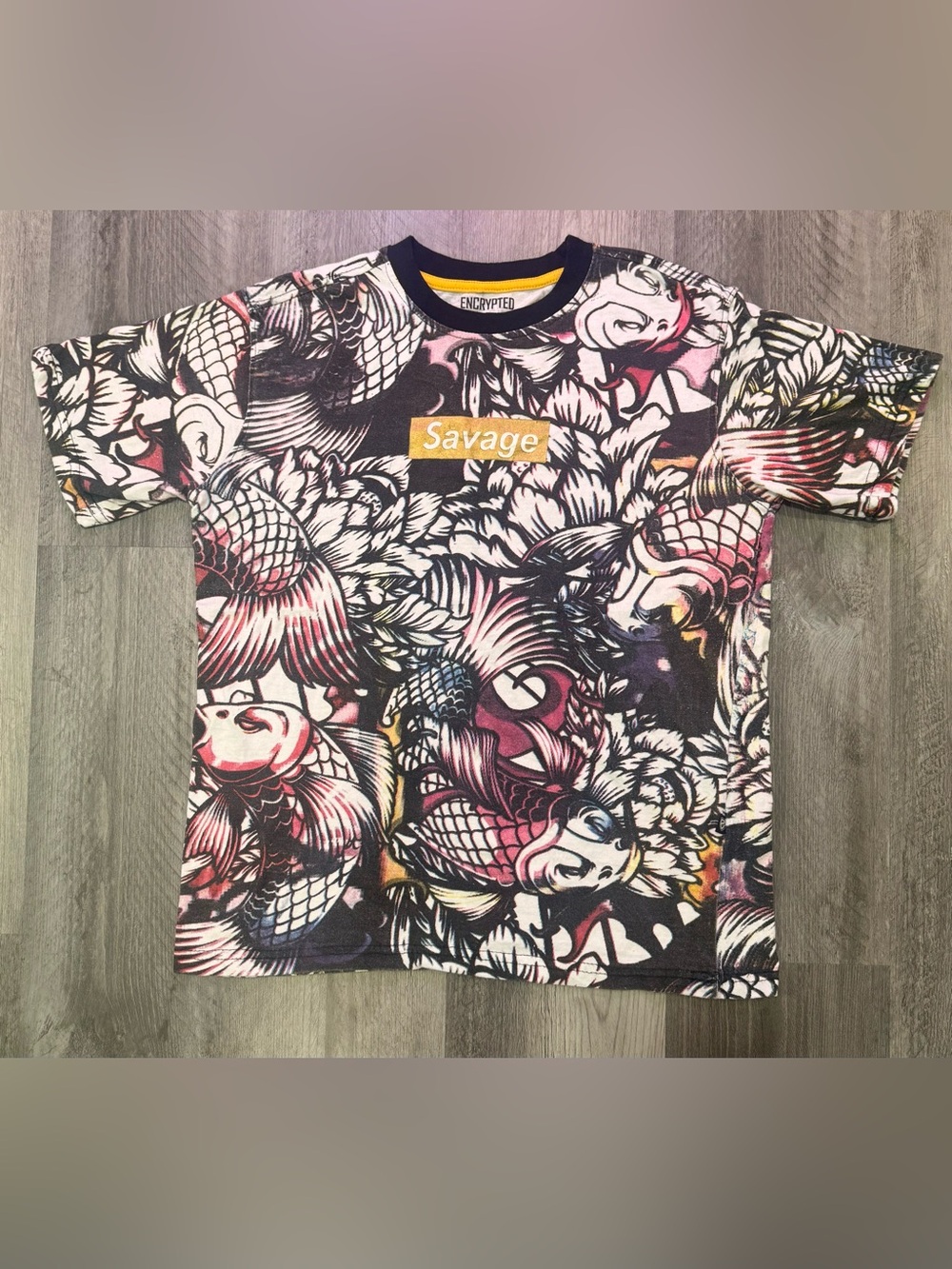 Salvage Short Sleeve Graphic Tee - Black, White, Pink, Yellow